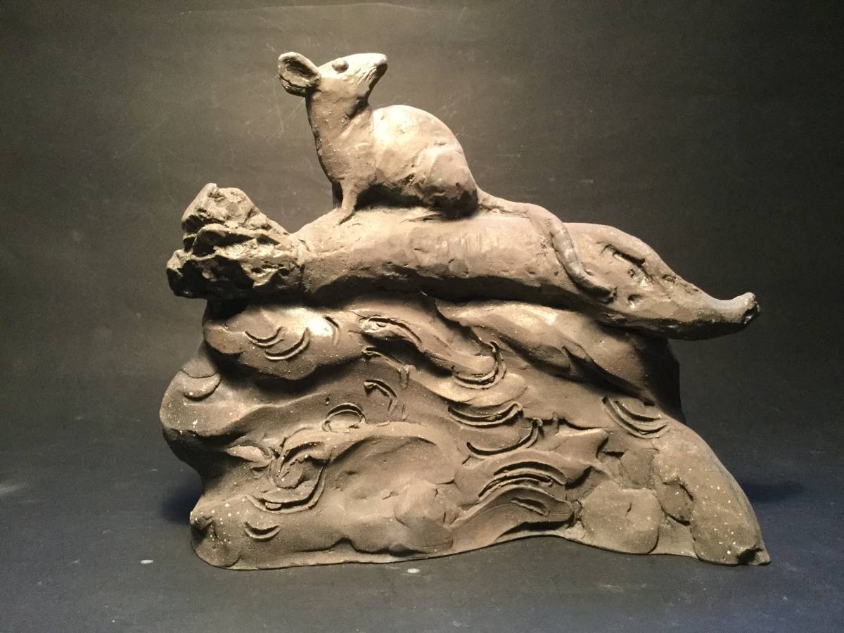 恵工房】美術品 在銘 古銅 金工 蟹カニ 赤銅 置物 賞物 時代物 古銅