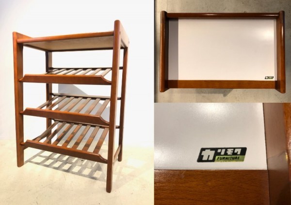 昭和 レトロ カリモク karimoku マガジンラック スリッパ ラック 収納