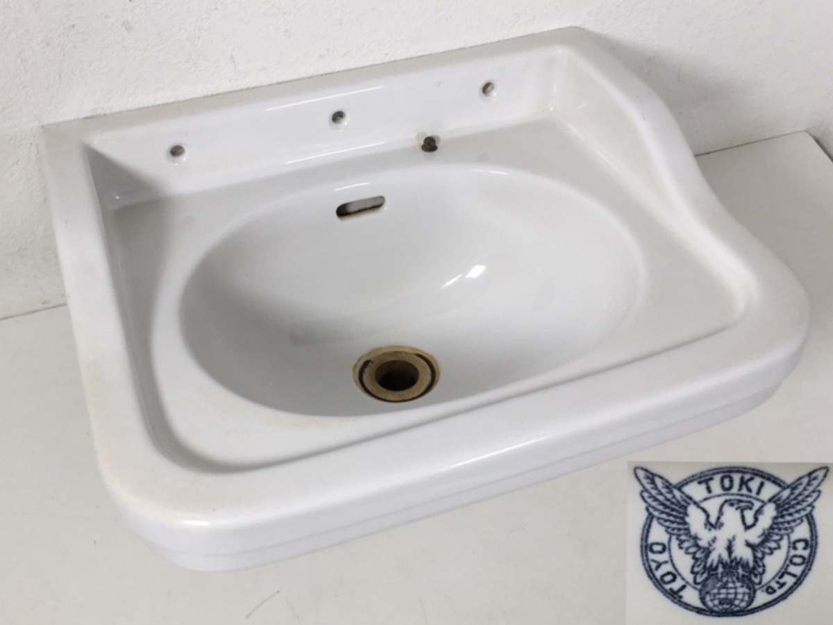 九十九堂】昭和レトロ 東洋陶器 古い洗面器 TOYOTOKI 洗面台 現TOTO
