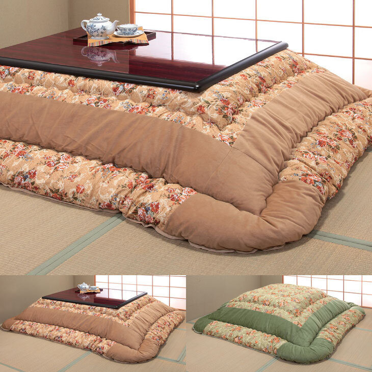 こたつ布団 正方形 205×205cm 東レ マシュロン 中綿 ベロア パッチ 花