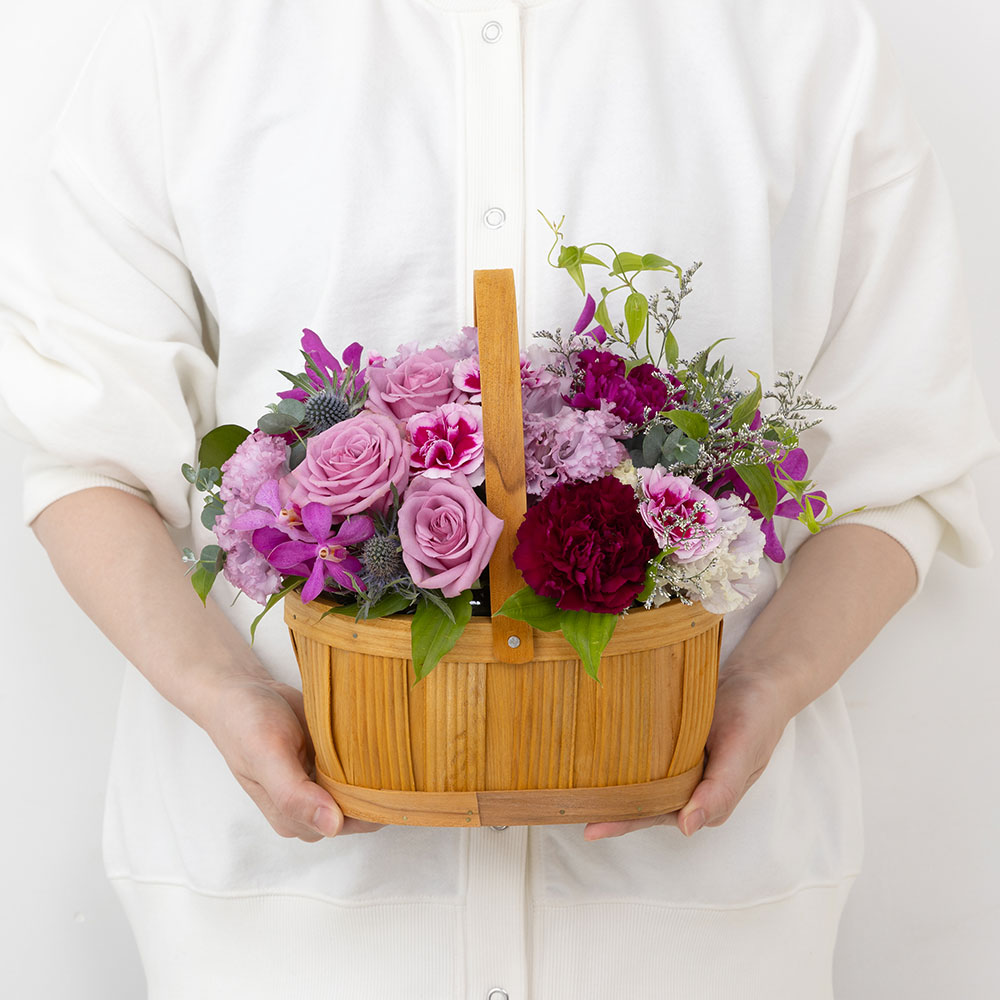 お急ぎ便 アレンジメント「anniversary flower～アメシスト