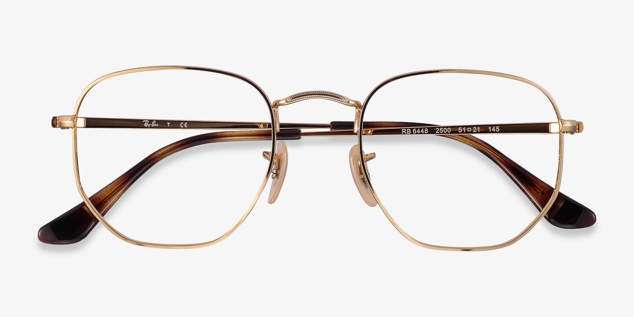 Ray-Ban RB6448 - Square Gold Frame Eyeglasses | Eyebuydirect