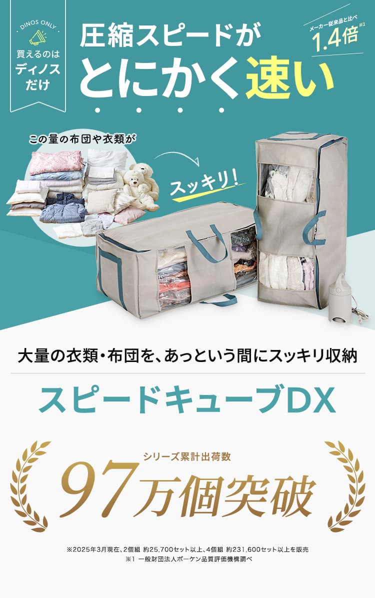 便利アイテム 圧縮収納ボックス スピードキューブDX｜通販 - ディノス