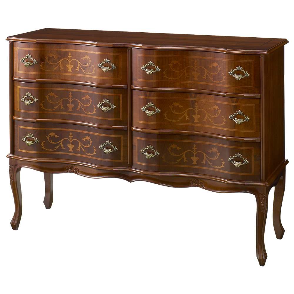 イタリア製 猫脚 象がんシリーズ チェスト3段 幅111cm 通販 - ディノス