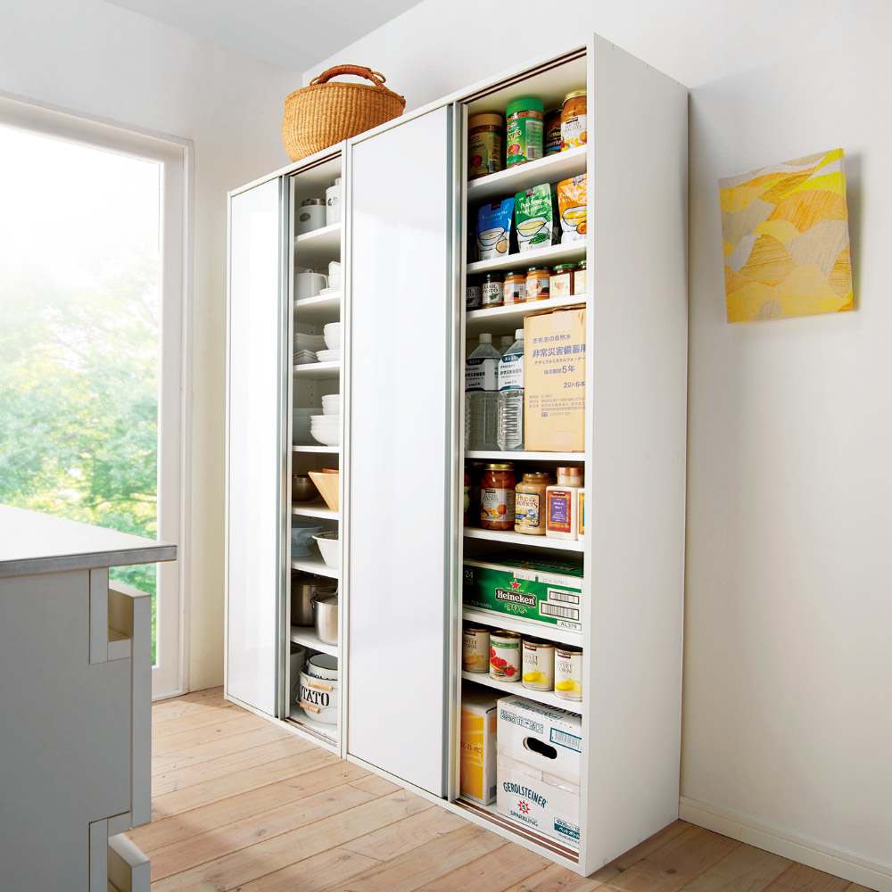 頑丈引き戸キッチンストッカー 幅76cm 通販 - ディノス