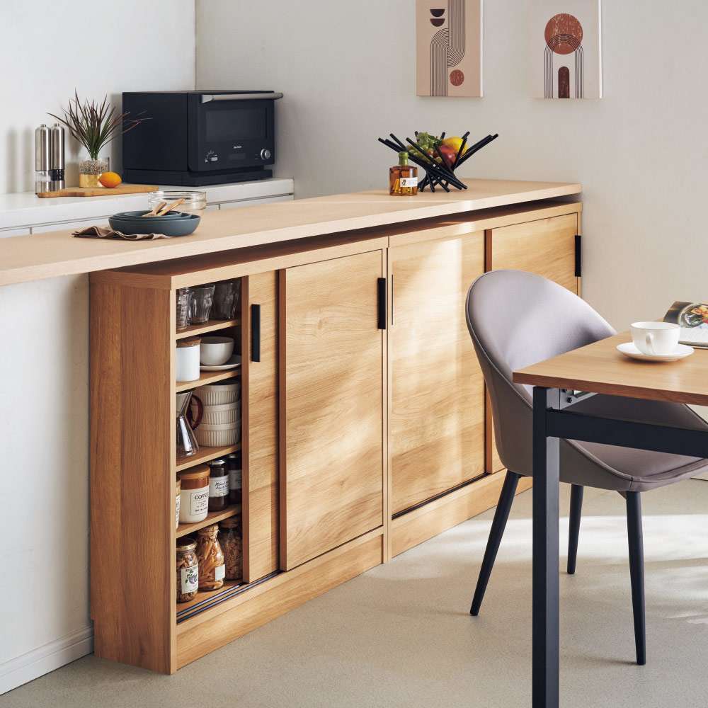 引き戸カウンター下収納庫 奥行23高さ87cmタイプ 収納庫・幅90cm 通販