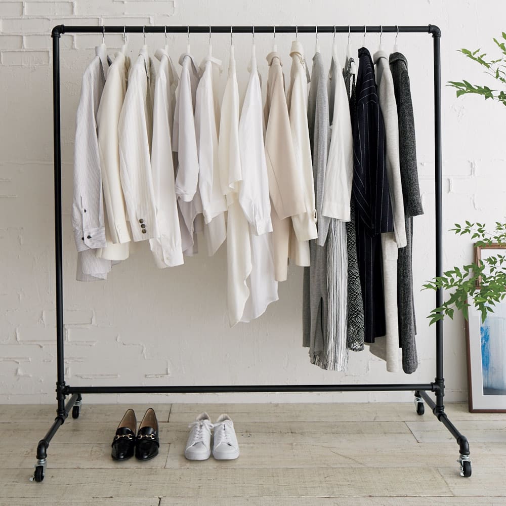 残1】 インダストリアル シャビー 鉄製 配管 パイプ ハンガーラック