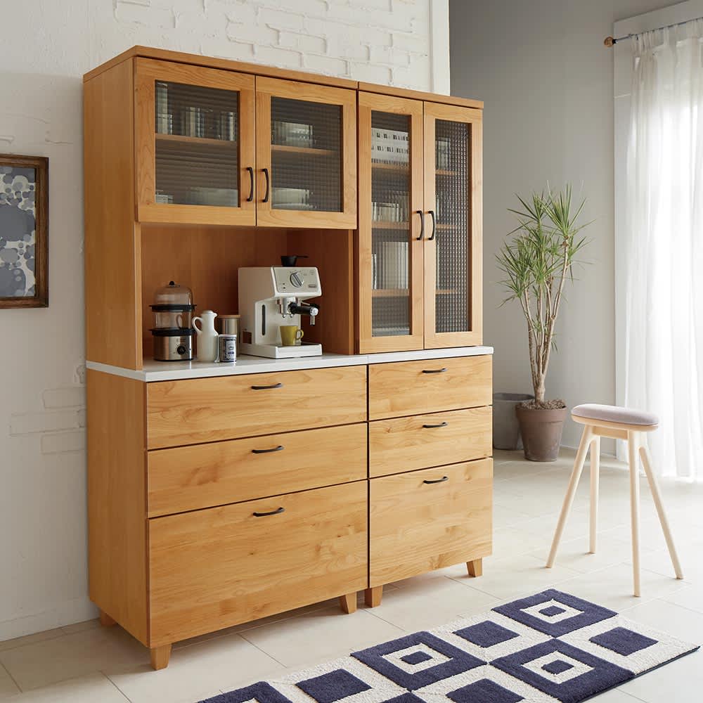 未使用品 起立木工 「フィオナ」 キッチンボード 120cm アルダー材