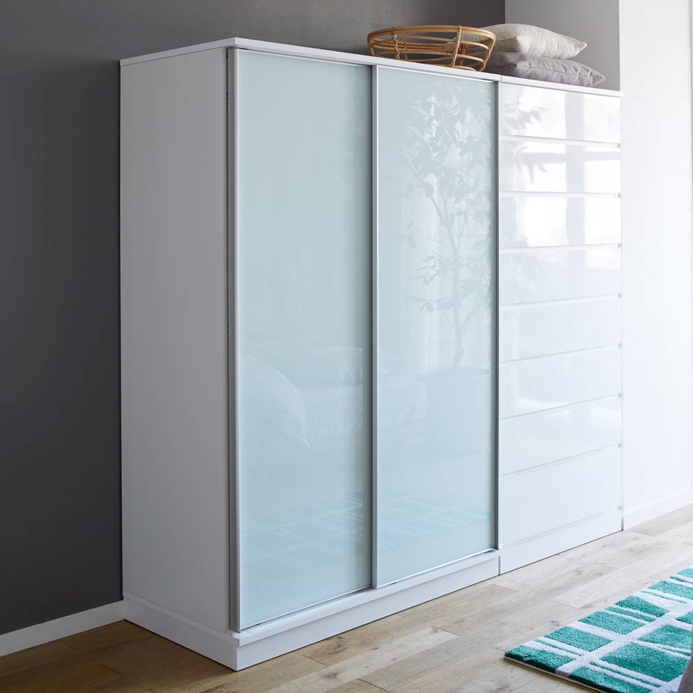 Milath/ミラス スライドワードローブ ガラス扉タイプ 幅120.5cm 通販