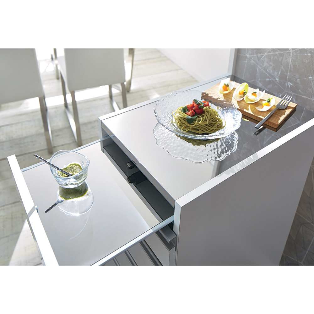 幅45奥行55高さ85cm］ダブルステンレス天板隙間収納庫 日本製 光沢