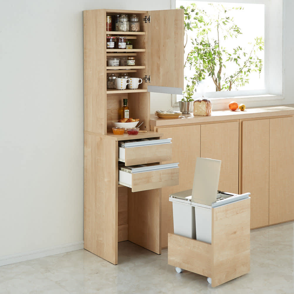 幅38奥行45高さ170cm］ 分別ゴミ箱付きすき間収納庫 2分別 日本製 通販