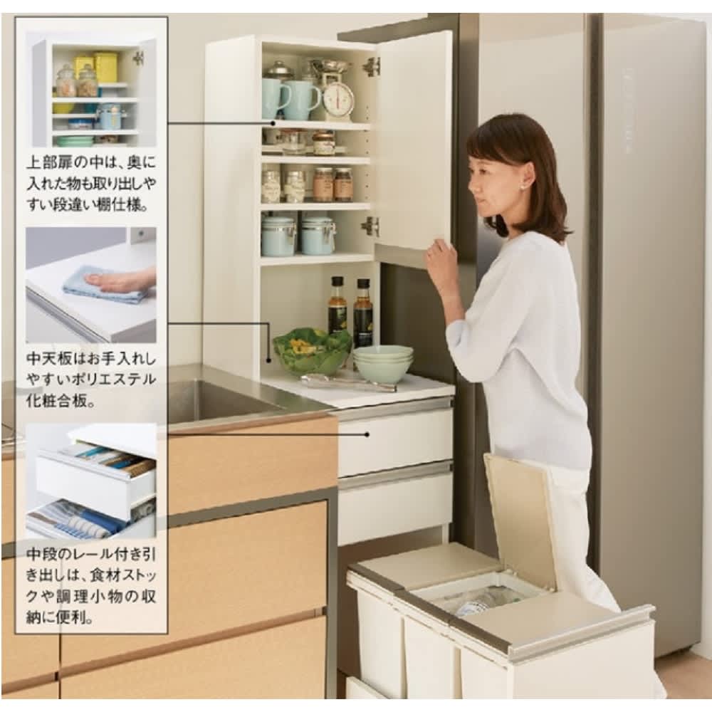 幅38奥行61高さ85cm］ 分別ゴミ箱付きすき間収納庫 3分別 日本製 通販