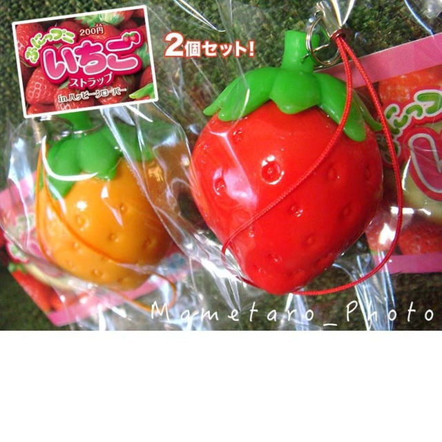 ぷにっプニ いちごストラップ in クローバー 2種セット スクイーズ Aの