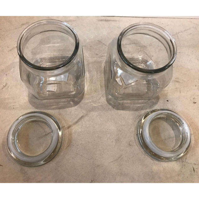 Fire-King - アンカーホッキング スクエアジャー 2個 (900mlのセット