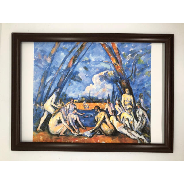 セザンヌ 大水浴図 A4 ポスター 額付き 名画 グッズ インテリア 雑貨の