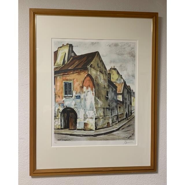 ☆荻須高徳 リトグラフ 街角の家 限定版 サイン入りの通販 by Otakara