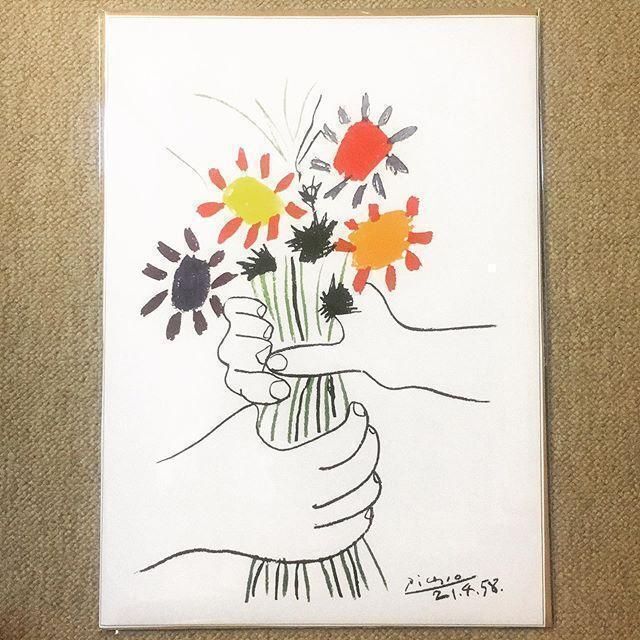 布 ポスター「パブロ・ピカソ 花束を持つ手 平和会議」の通販 by 即
