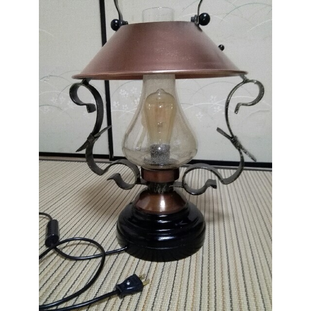 ☆a843、昭和レトロアンティークオイルランプ風スタンドランプ