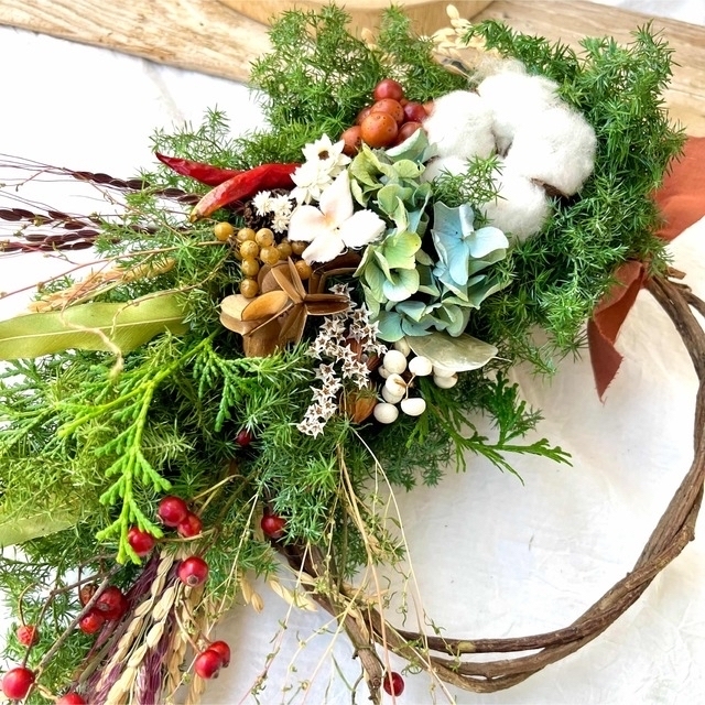 クリスマスリース お正月リース 節分リース 冬リース 杉リースの通販