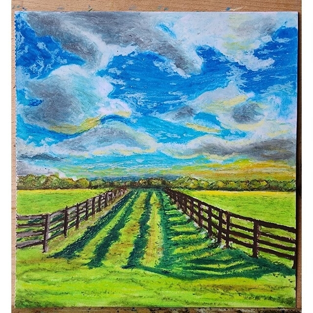 パステル画 風景 オイルパステルの通販 by ☆ハッピーカラー☆｜ラクマ