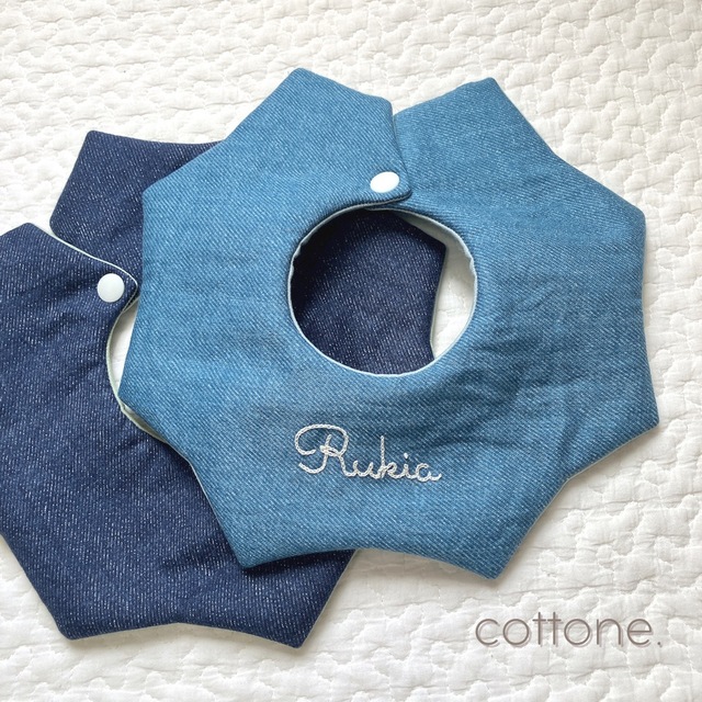 オーダー停止中】オーガニックコットン もくもくスタイ 名入れスタイ