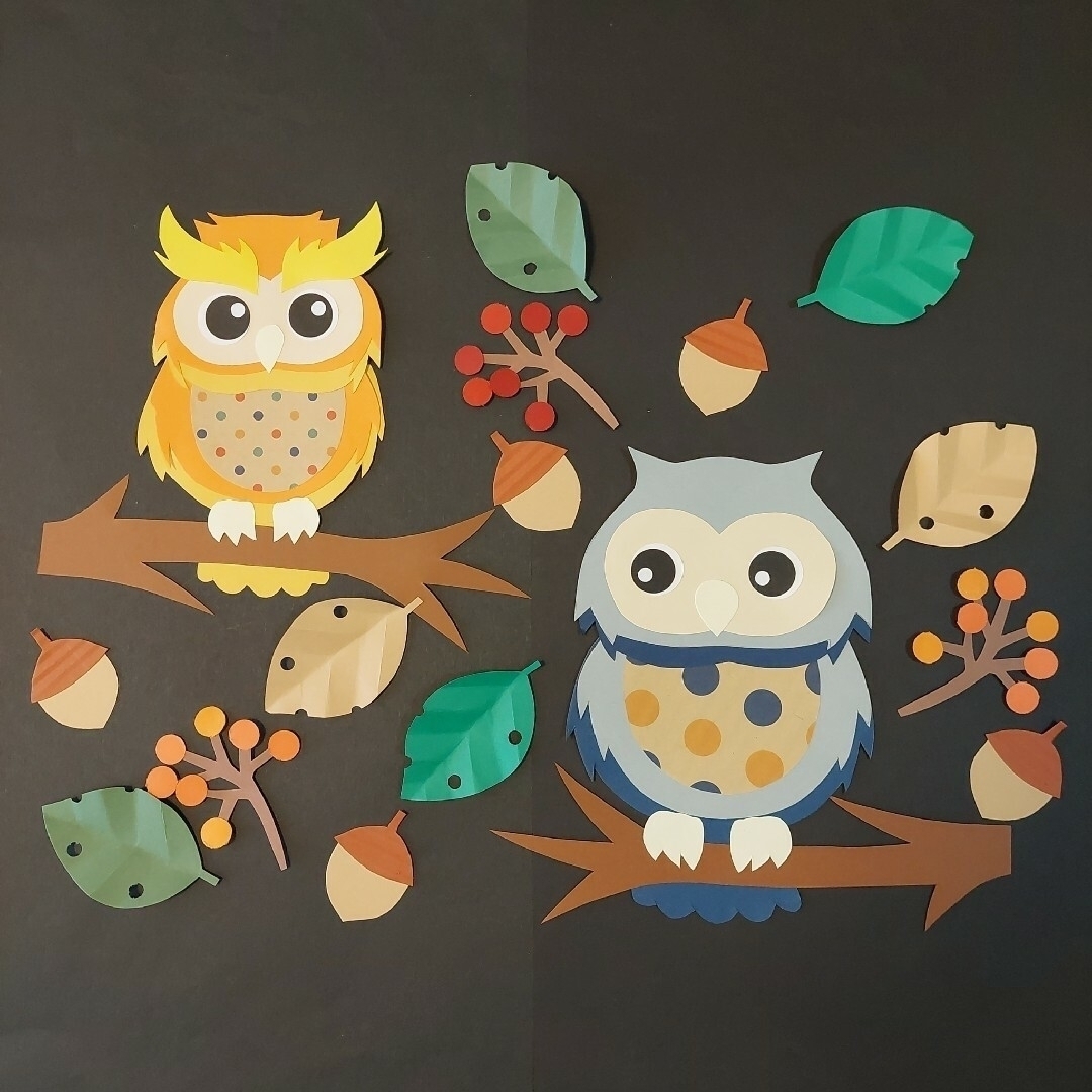 壁面飾り☆保育壁面☆施設壁面☆秋☆ふくろうの通販 by おはな's shop