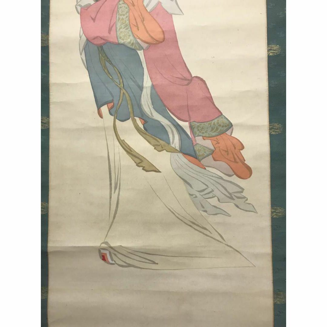 真作】天斎/唐美人に蝶図/美人画/美人図/掛軸☆宝船☆AC-188の通販 by