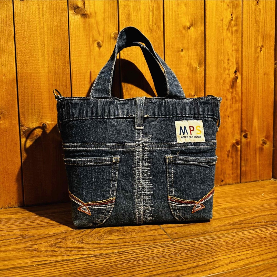 ハンドメイド オーバーオール トートバッグ デニムリメイク サロペット