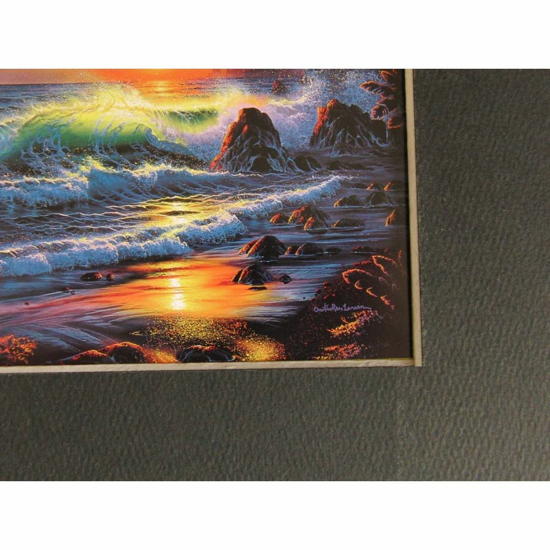 クリスチャン・ラッセン、【アイランド サンライズ】、希少な額装用