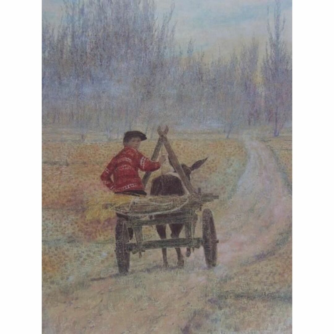 倉島重友、「帰路」、希少な画集より、 新品高級額装付、状態良好の