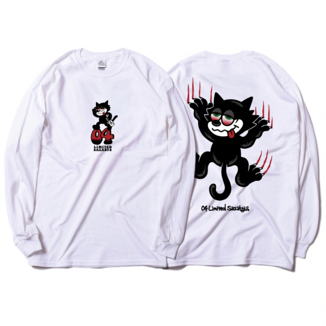 04 Limited Sazabys フォーリミ ロンT 猫 ホワイトの通販 by えりか's