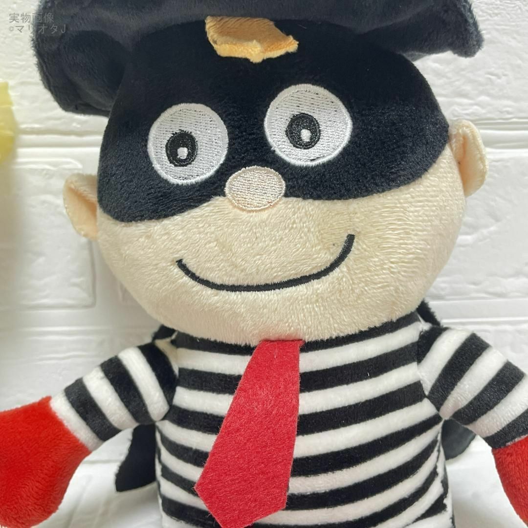 ハンバーグラーぬいぐるみボーダー人形マクドナルド白黒マクド帽子