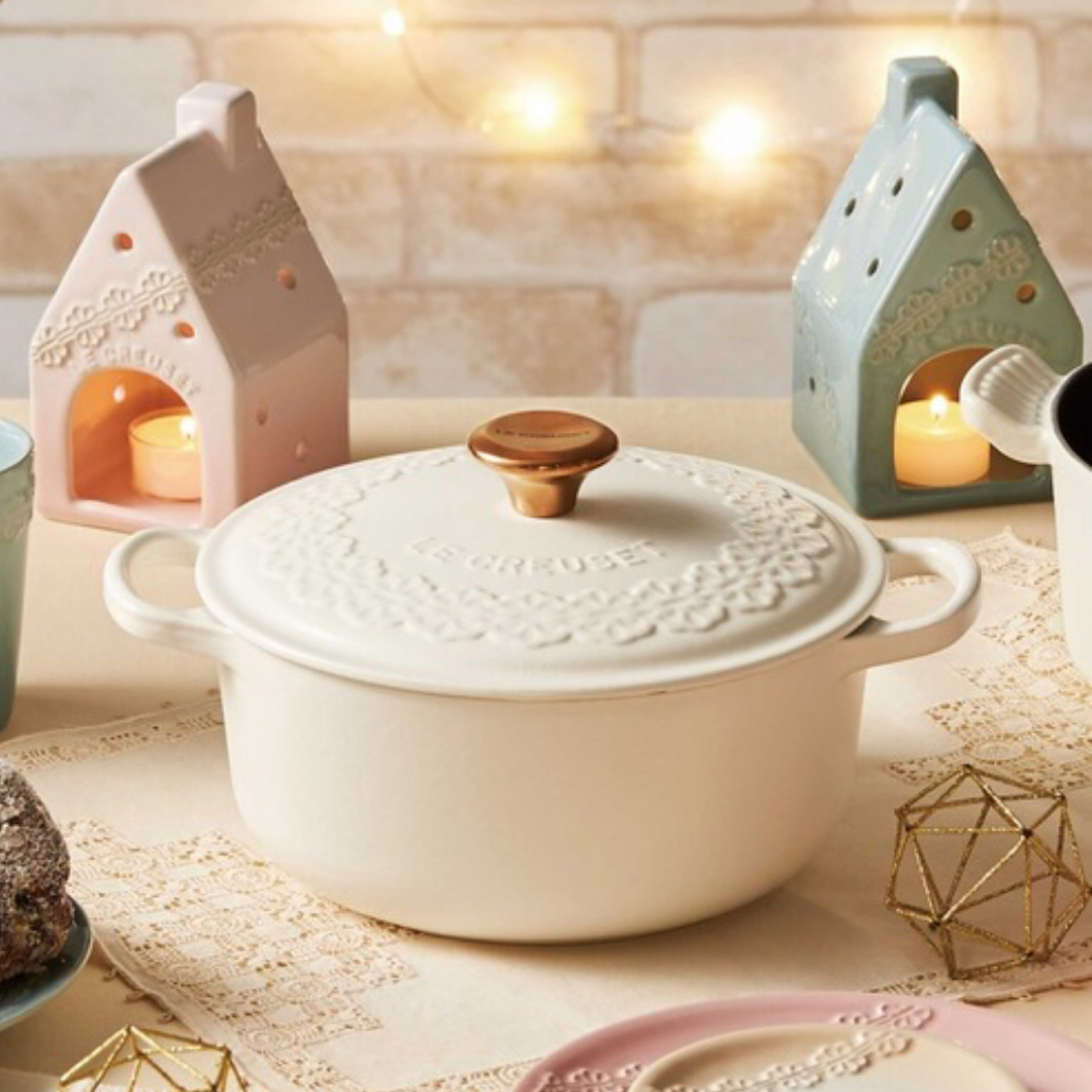 LE CREUSET - ♡ルクルーゼ ココットロンド 20cm レースレリーフ