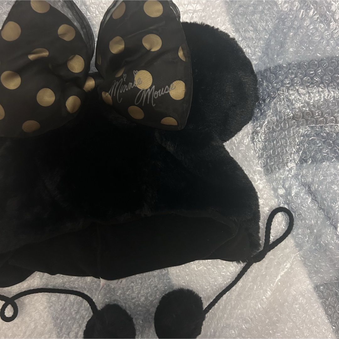 Disney - ディズニー ミニーちゃん 黒水玉リボン ファンキャップ 帽子