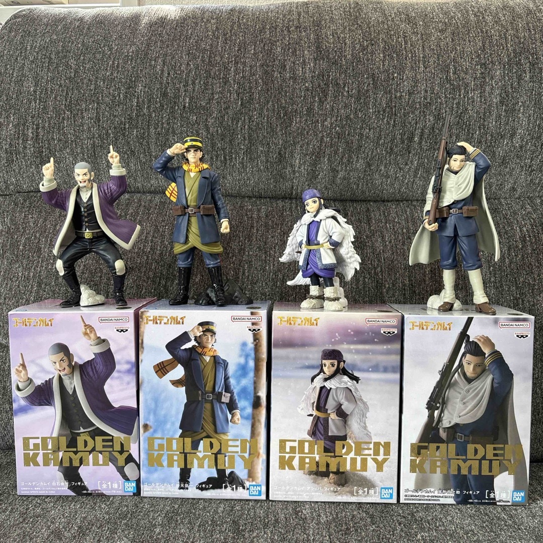 BANDAI - ゴールデンカムイ、フィギュア、杉元、アシㇼパ、尾形、白石