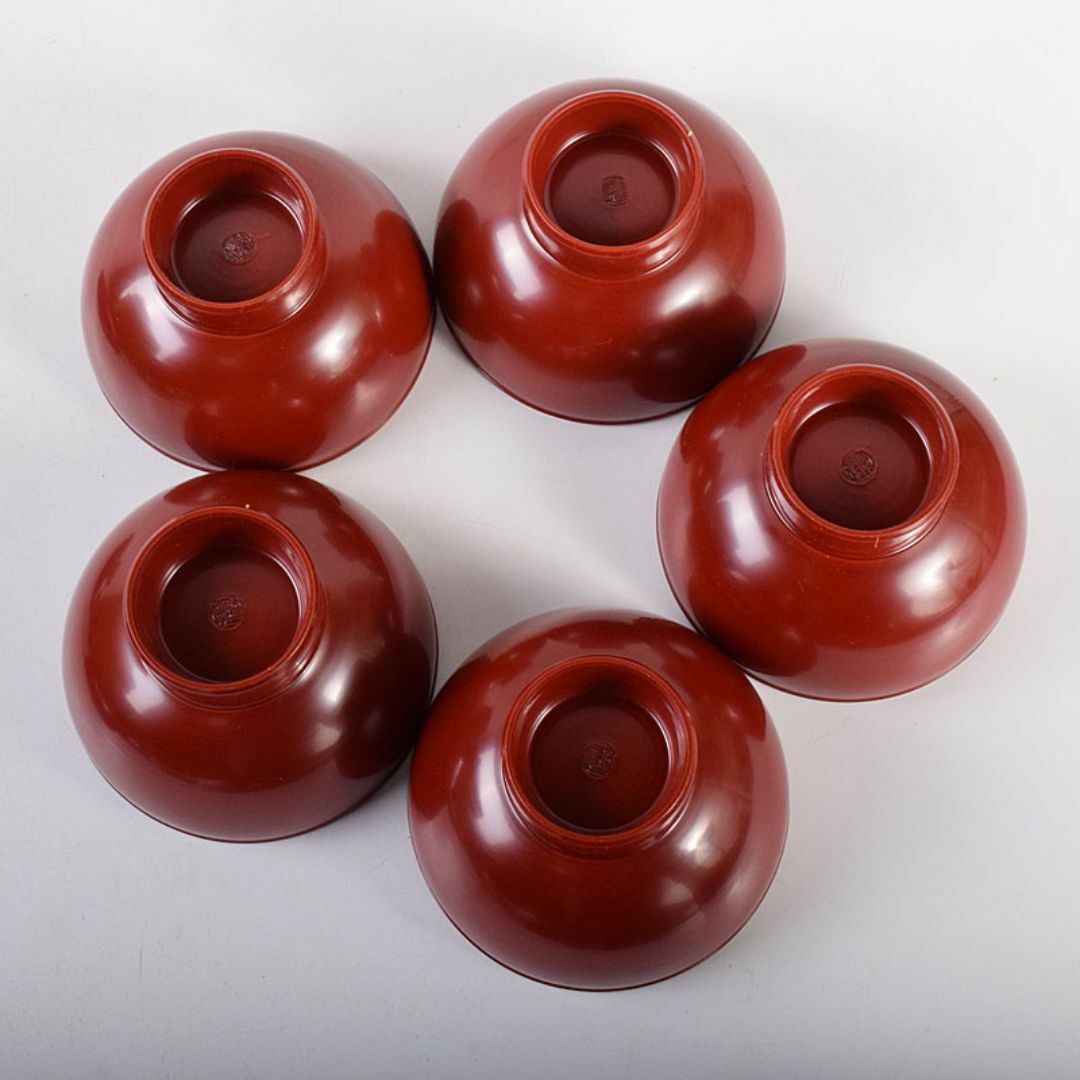 和食器 松谷窯 内染付 陶漆 蓋物 蓋碗 5客 共箱 M R8058C 工場