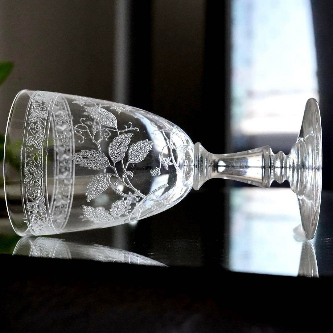 オールドバカラ 植物紋様 グラヴュール4360 希少BACCARATワイングラス