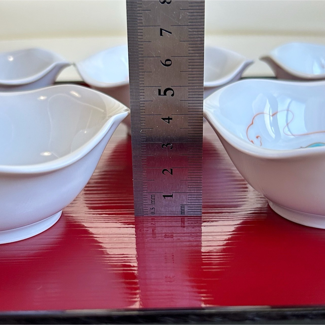 深川製磁 - 深川製磁 花ひょうたん 小鉢揃 5枚セット 白磁 色絵 金彩