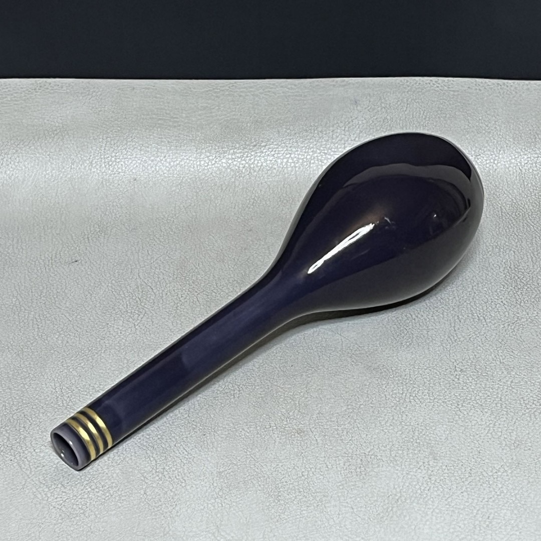 久世久宝 紫交趾 鶴首花入 共箱 花入 茶道具 【k3582】の通販 by