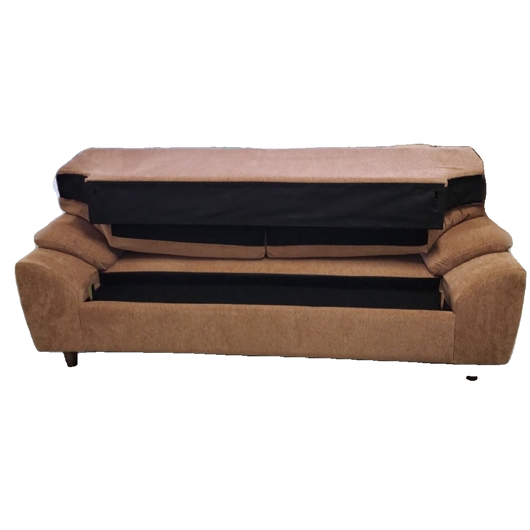 ブラウンファブリック2人掛けソファ【直接引き取りのみ】 ブラウン