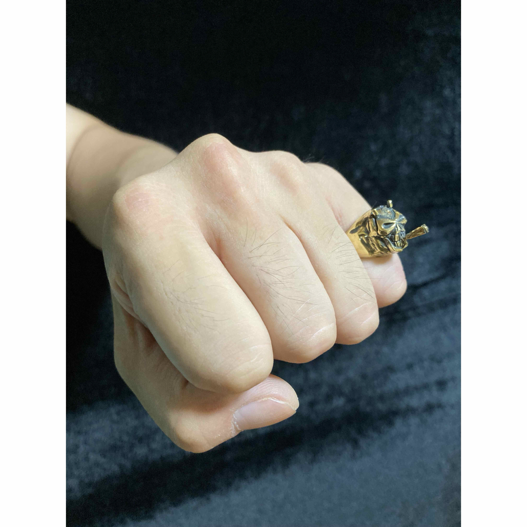 ⑬SmokingSkullリング 真鍮