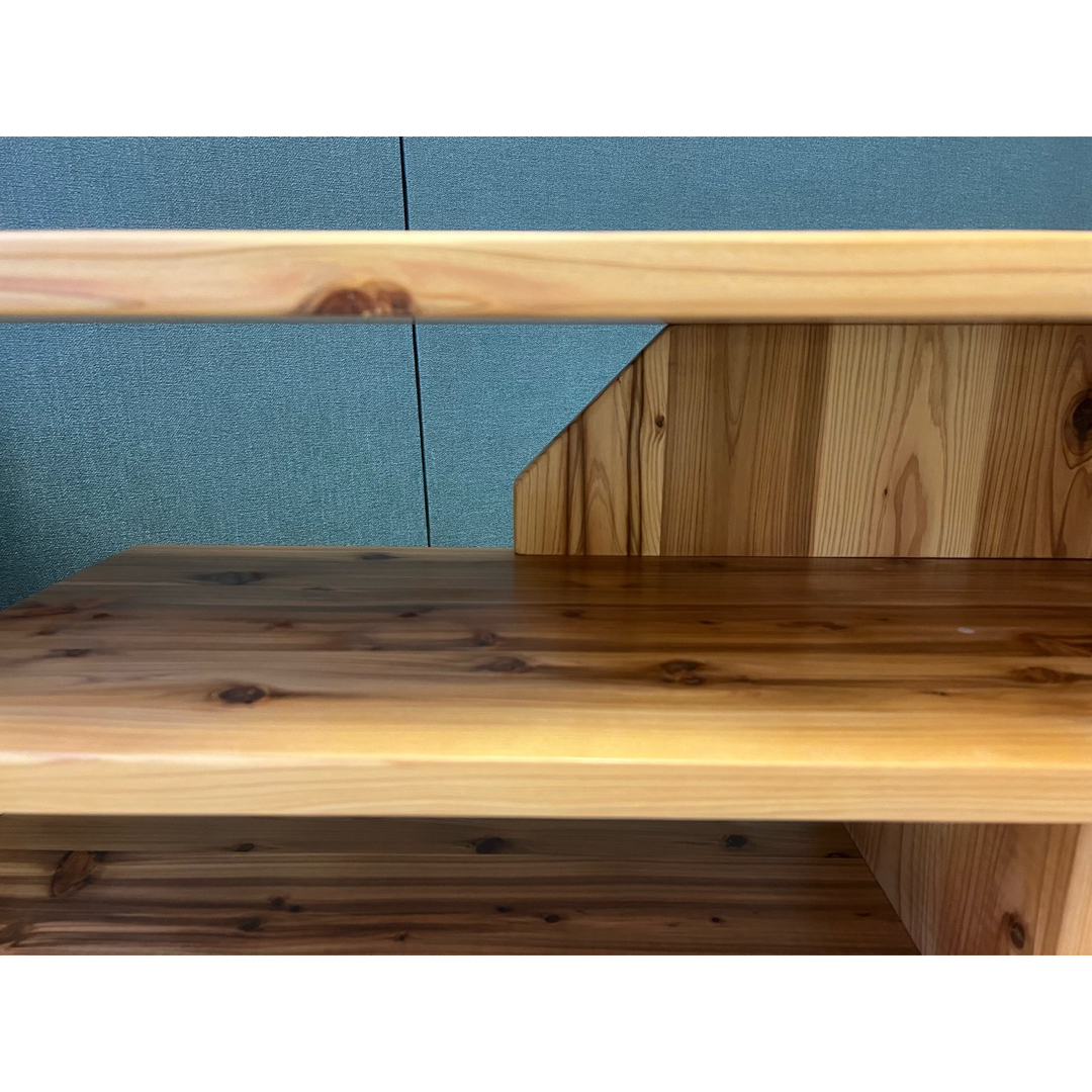 送料無料】 テレビボード 棚板付き 縦格子型 シェルフ 小物置き 杉 120