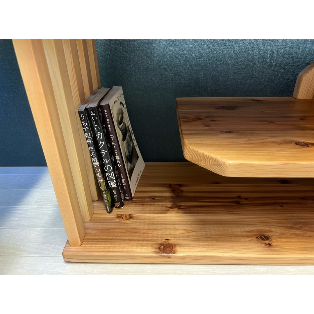 送料無料】 テレビボード 棚板付き 縦格子型 シェルフ 小物置き 杉 120