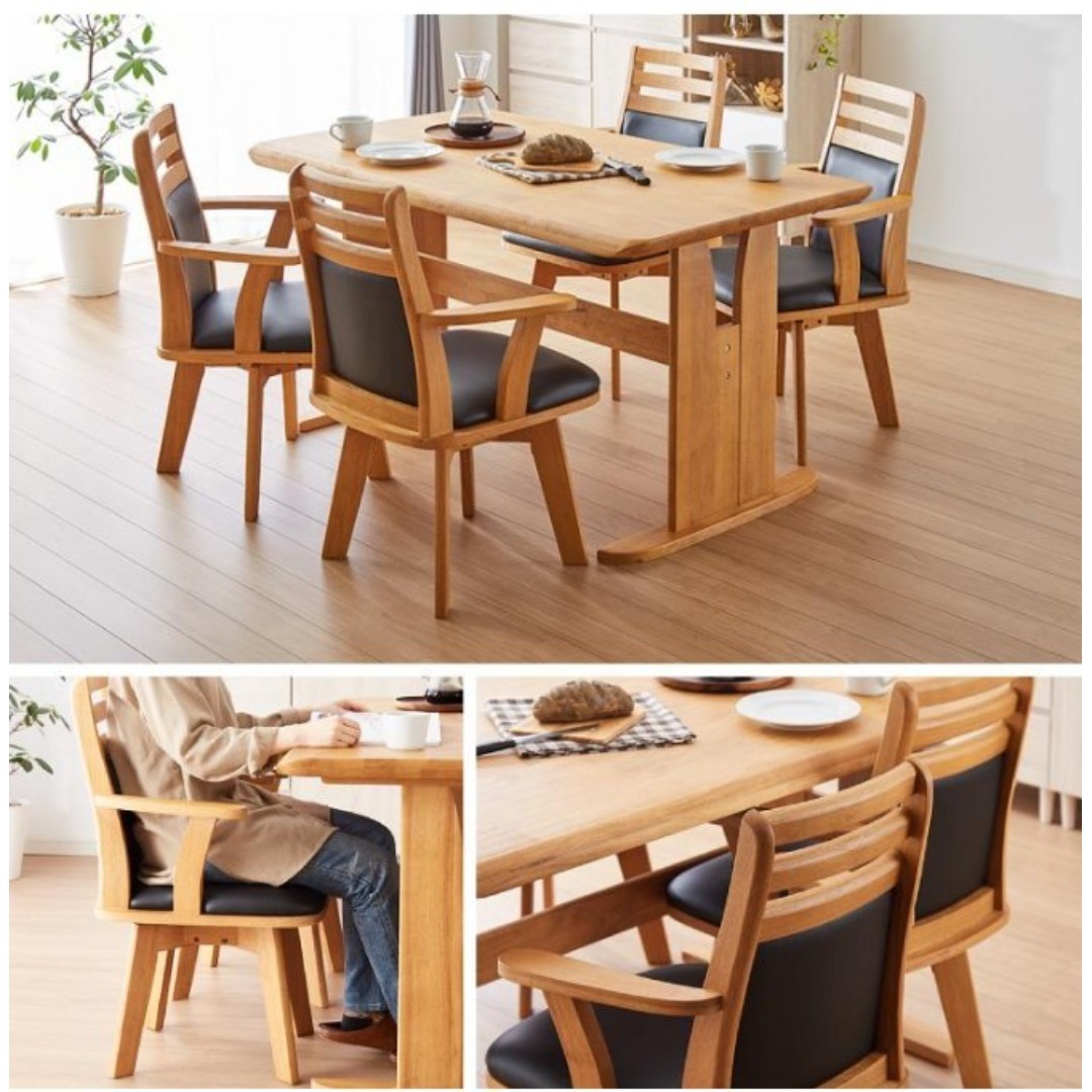 CD DC CB 8脚 ダイニングチェア アームチェア 肘付 ブラウン＊ブラック