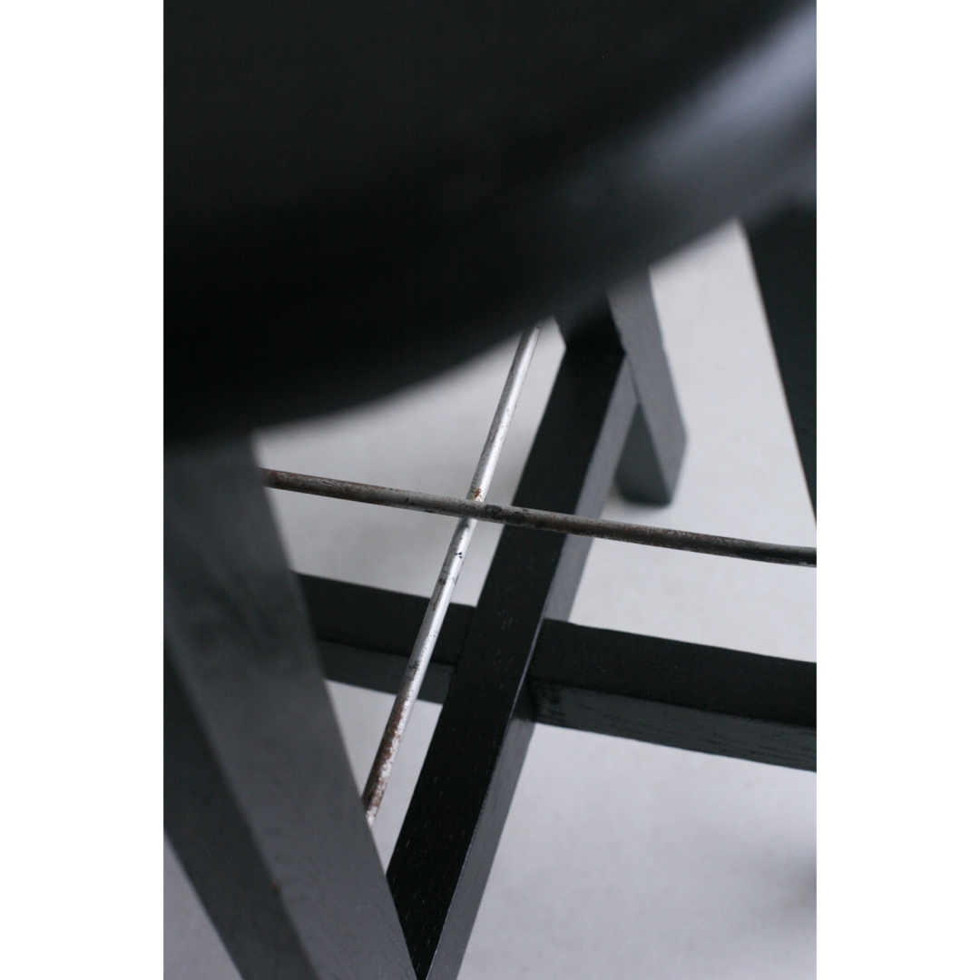 VINTAGE - 丸スツール ケヤキ材 無垢材 古家具 ダイニングチェア 丸