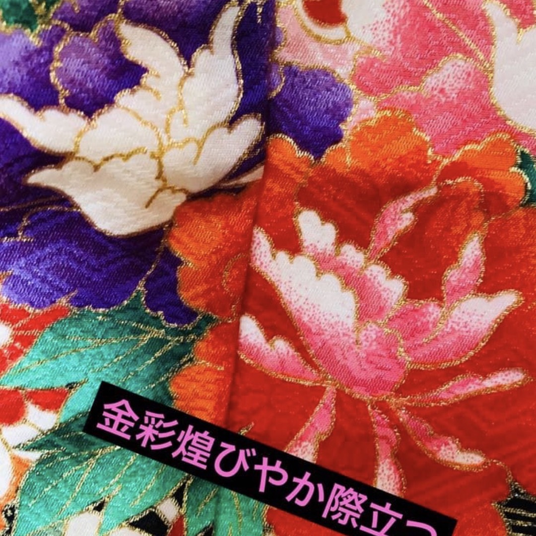 豪華7歳完全フルセット⭐︎人気赤地暈し絞り柄⭐︎花車金彩煌びやか