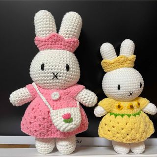 ハンドメイド かぎ針編み あみぐるみ 虹の花と虹ハートの鉢植え セット