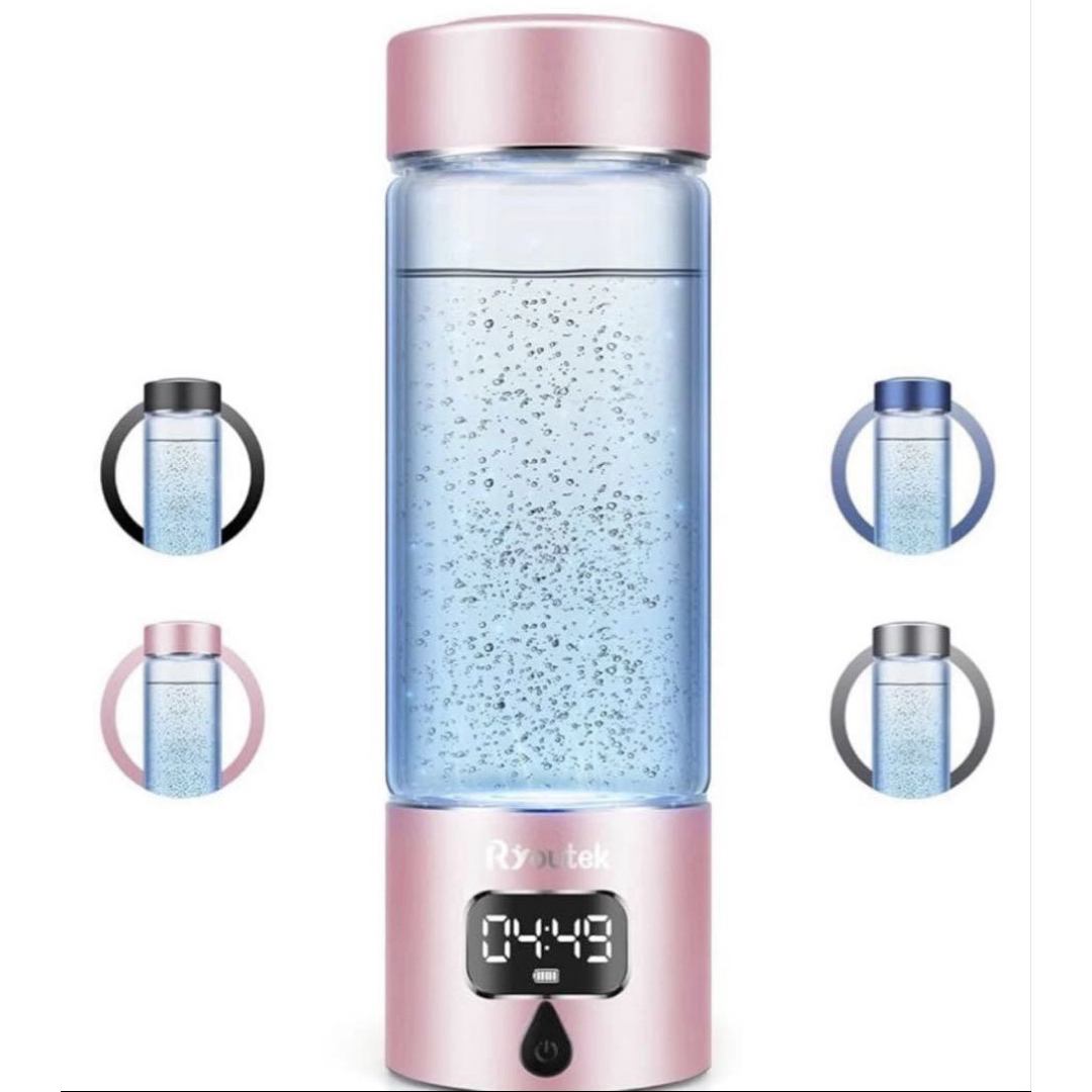 新品 24時間以内発送 水素水生成器、5000PPB 水素 ピンク340m'lの