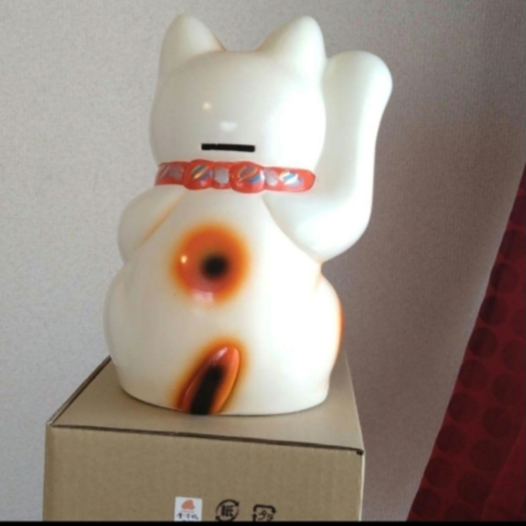 今だけ値引中✨お金呼び、開運招き猫》白猫右手上げ7号 特別製作現品