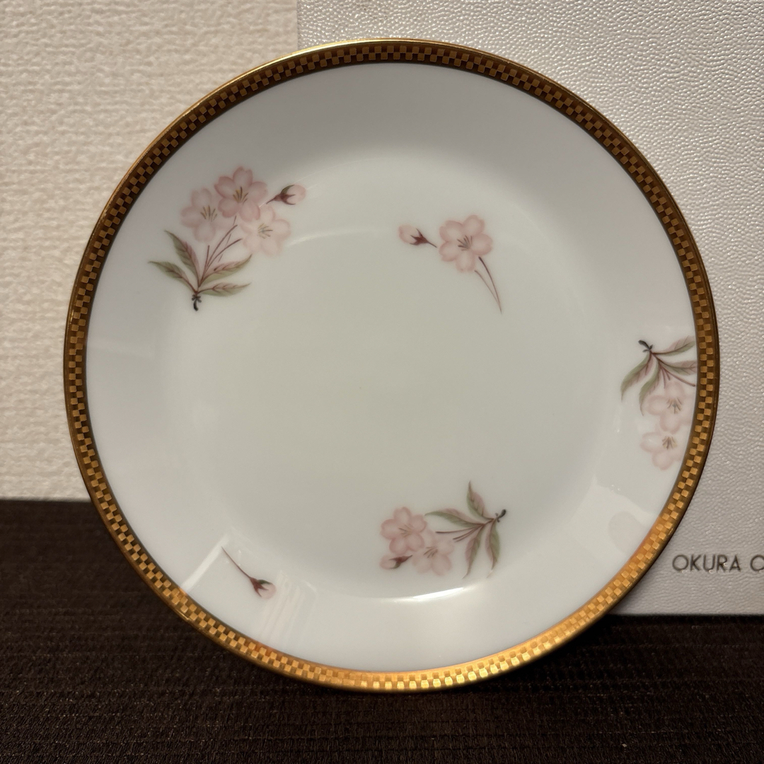 大倉陶園 - 大倉陶園 歳時記シリーズ 桜 市松金彩金蝕 デザート